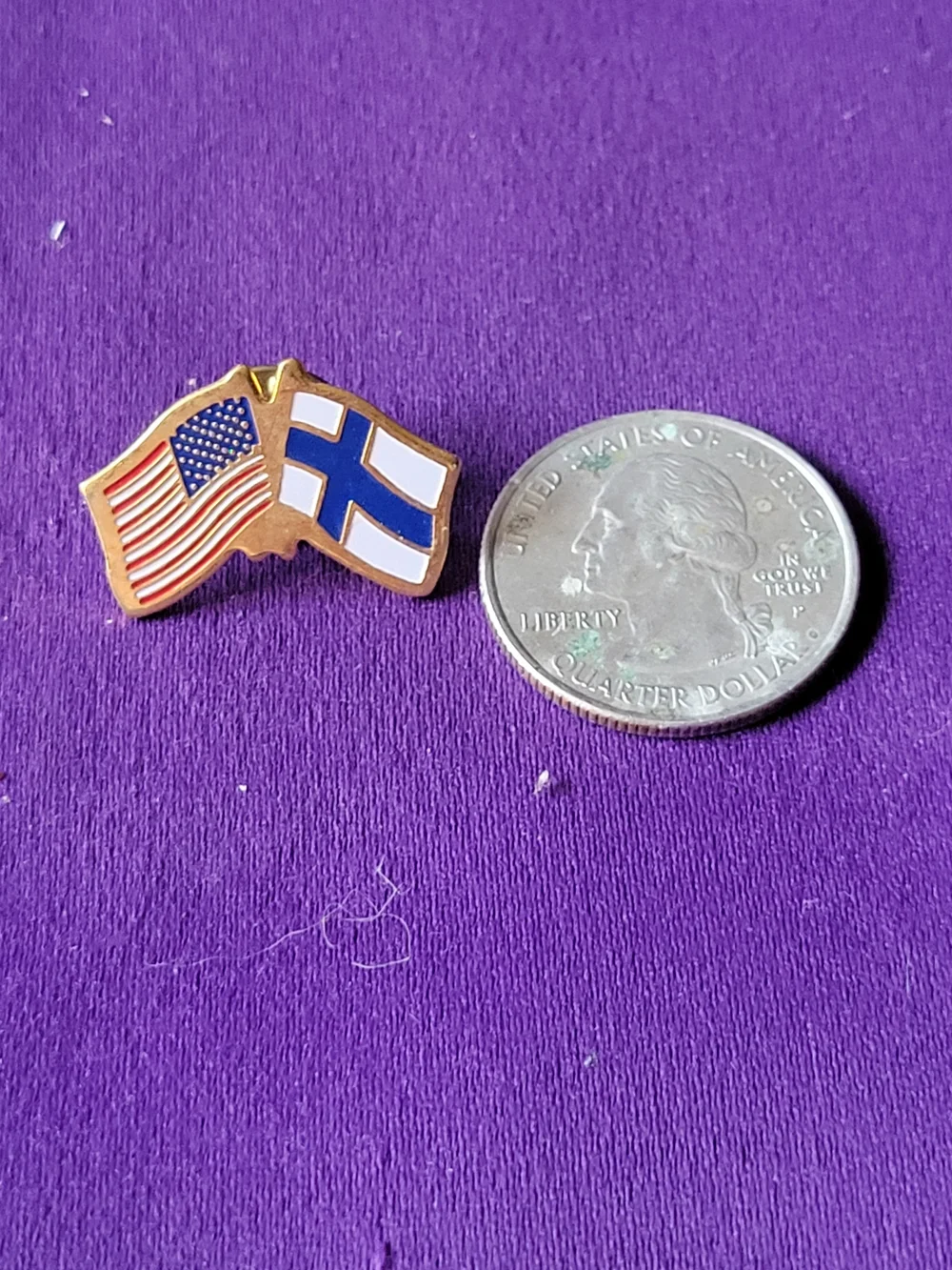 Finland USA Pin Vintage